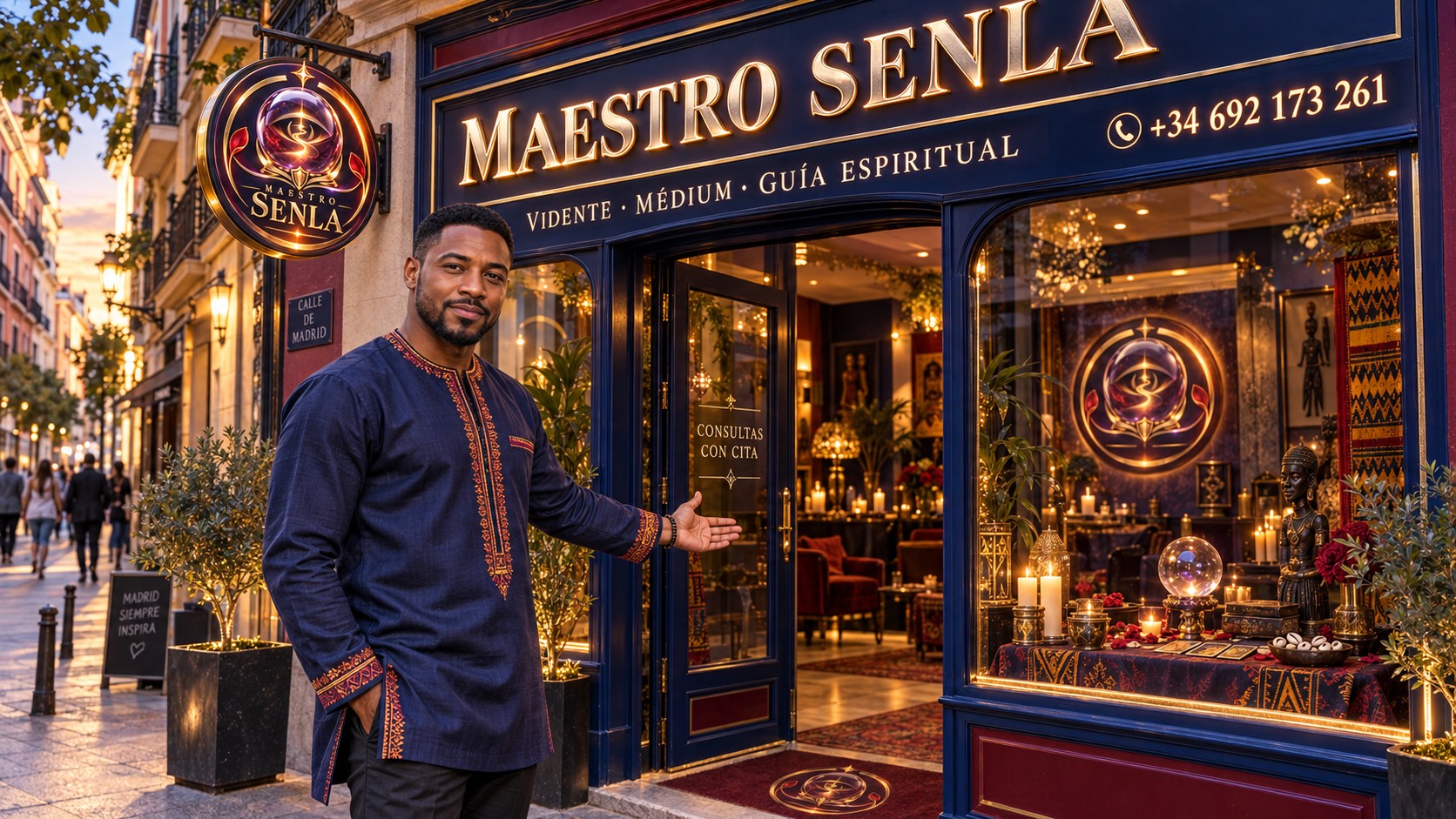 Espacio de consulta de Maestro Senla, vidente africano y médium